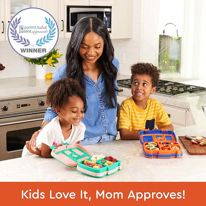 Bentgo Kids Prints Leak-Proof, 5-Compartment Bento-Style Kids Lunch Box - Ideal Portion Sizes for Ages 3-7, Durable, Drop-Proof, Dishwasher Safe, & PFAS & BPA-Free Materials (Sports)
