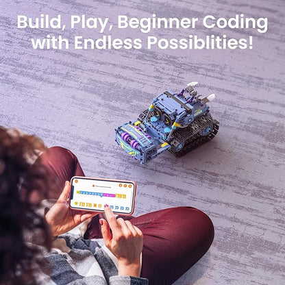Sillbird Robot Building Kit with Remote Control STEM Gifts for Kids Boys Ages 8-12, Coding Robotic Technic Creative Toys for Birthday - Build 5in1 Model with 433 Pieces