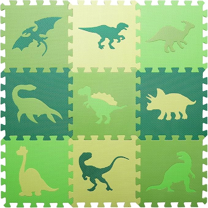 Coolcandy Baby Play Mat Without Fence, 9Pcs Interlocking Puzzle Floor Mat, 0.4" Thick Non-Toxic EVA Foam Play Mat, for Infants & Toddlers 3-36 Months, Soft Puzzle Tiles for Play Areas