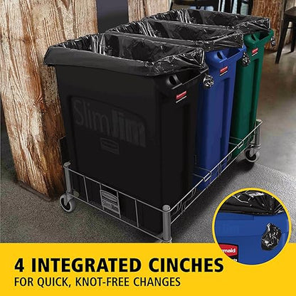 Rubbermaid Commercial Products Slim Jim Plastic Rectangular Recycling Bin/Trash