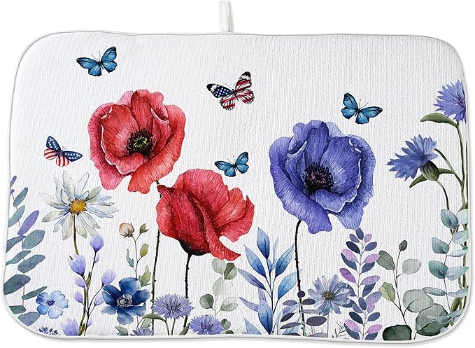 Independence Day Dish Drying Mat 18x24