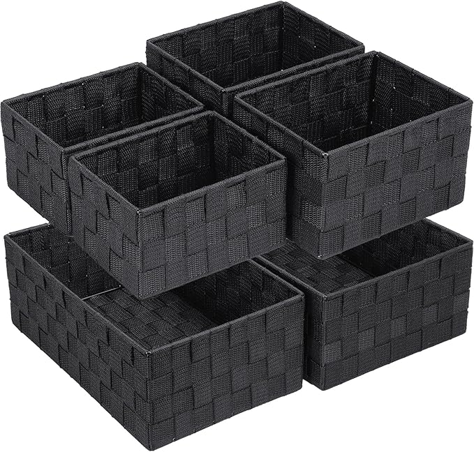 Posprica Woven Storage Baskets for Organizing 6 Pack, Large&Small Storage Cube