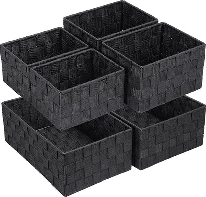 Posprica Woven Storage Baskets for Organizing 6 Pack, Large&Small Storage Cube