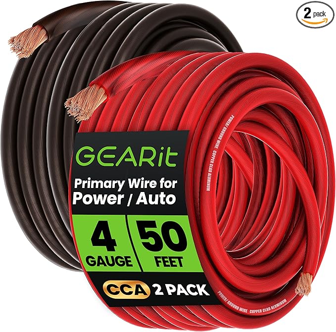 GEARit 4 Gauge Wire Copper Clad Aluminum CCA