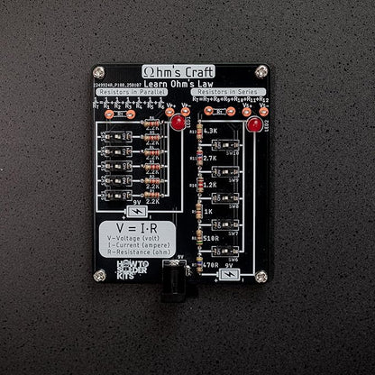 Ohm’s Craft – DIY Educational Soldering Kit | Demonstrate Series & Parallel Resistor Networks | STEM Learning Board with LED Feedback & Test Points for Teens & Hobbyists