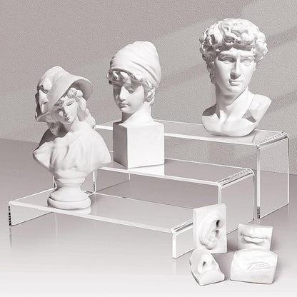 LFTYTUO 2 Set Large Acrylic Clear Display Risers, 3 Sizes 12" Rectangular