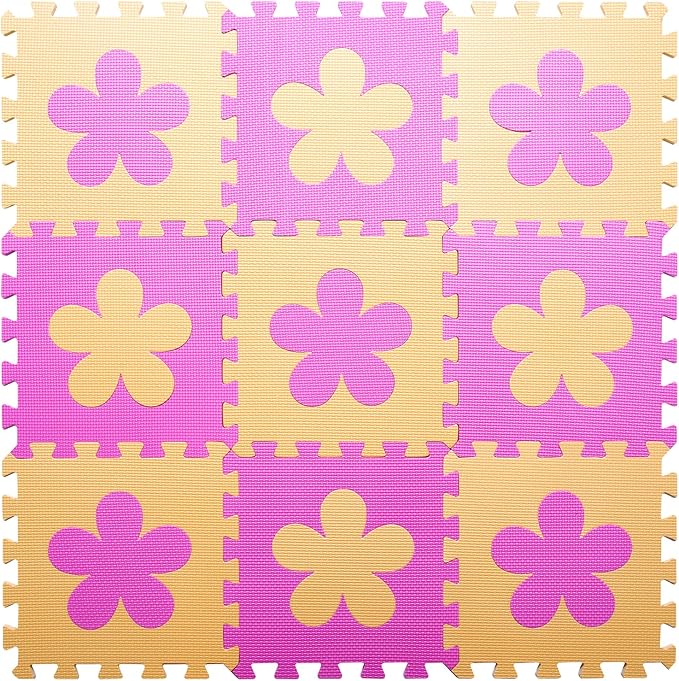 Coolcandy Baby Play Mat Without Fence, 9Pcs Interlocking Puzzle Floor Mat, 0.4" Thick Non-Toxic EVA Foam Play Mat, for Infants & Toddlers 3-36 Months, Soft Puzzle Tiles for Play Areas