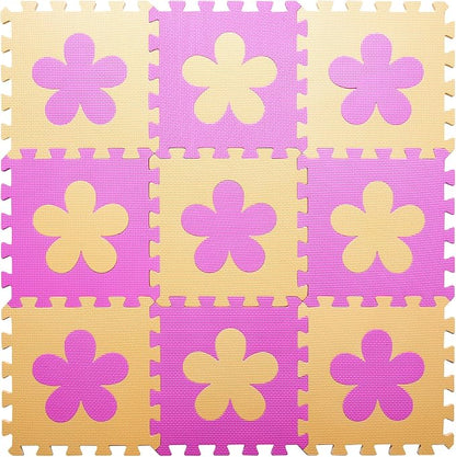 Coolcandy Baby Play Mat Without Fence, 9Pcs Interlocking Puzzle Floor Mat, 0.4" Thick Non-Toxic EVA Foam Play Mat, for Infants & Toddlers 3-36 Months, Soft Puzzle Tiles for Play Areas