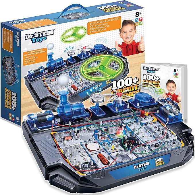 Dr. STEM Toys Circuit Science Kit, Includes Over 100 Electrical Experiments with Lights, Sounds, and Action - for Boys and Girls Ages 8+