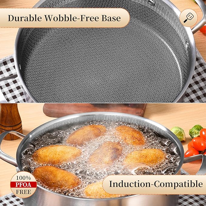 LOLYKITCH 7 QT Large Deep Frying Pan