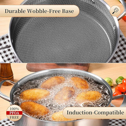 LOLYKITCH 7 QT Large Deep Frying Pan